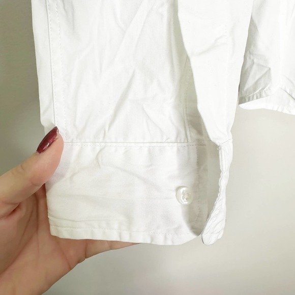 Frank & Eileen Barry White Crinkle Button Down Shirt Medium - Picture 4 of 7